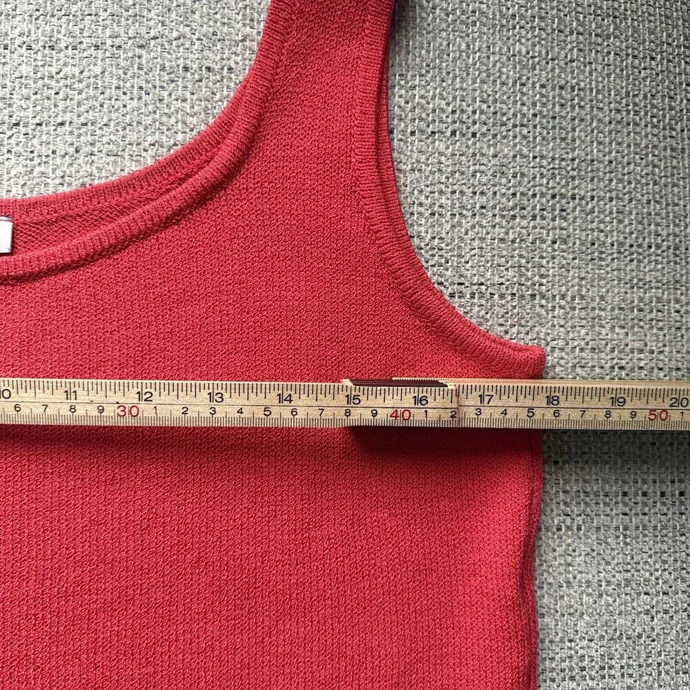 St. John Women’s Santana Knit Tank Top Shell Size M Pink Coral Sleeveless Scoop - Picture 10 of 11